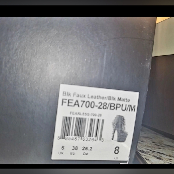 Pleaser Black Spiked Leather Stilettos - Picture 14 of 16